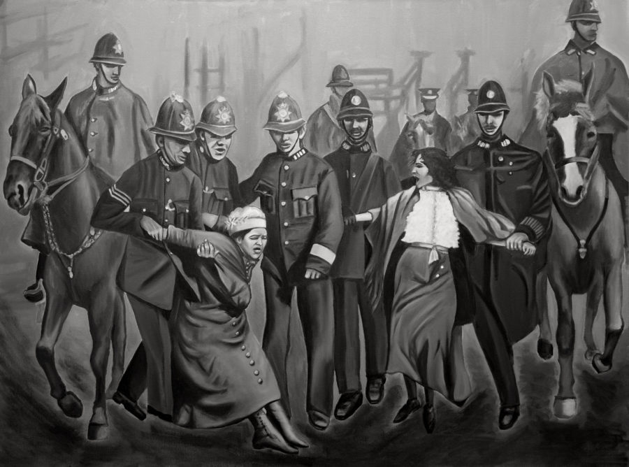 Indira Cesarine Arrested for Equality An Ode to The Suffragettes 2017 Oil on Canvas The Untitled Space SHE INSPIRES Exhibit May 2017 V2