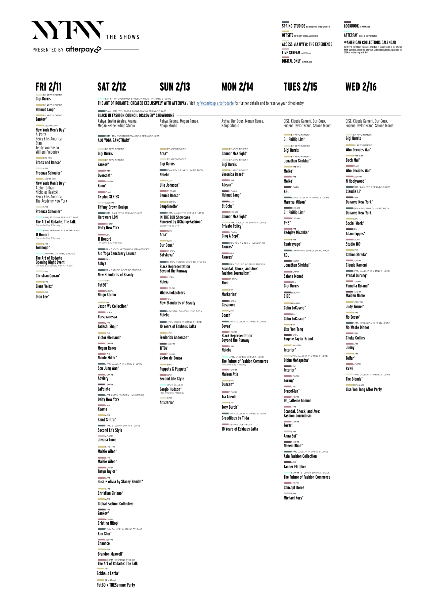 Fashion Week schedule 2022 - a complete overview of all schedules