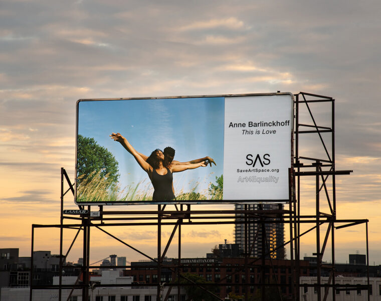Artist Anne Barlinckhoff SaveArtSpace x Art4Equality x The Untitled Space Public Art Billboard 1XLR 1