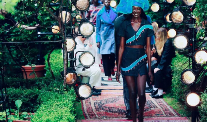 Model on Runway. Model on Runway for London Fashion Week.