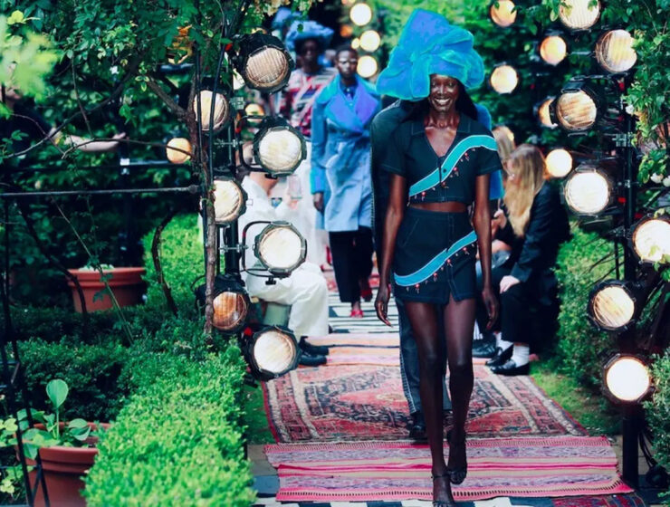 Model on Runway. Model on Runway for London Fashion Week.