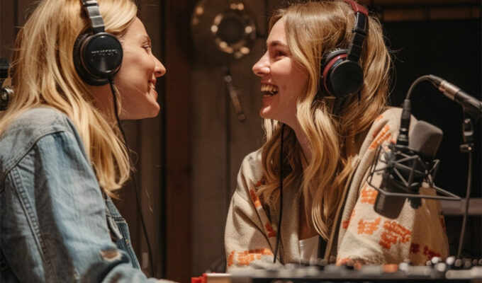 Women Recording the Untitled Podcast