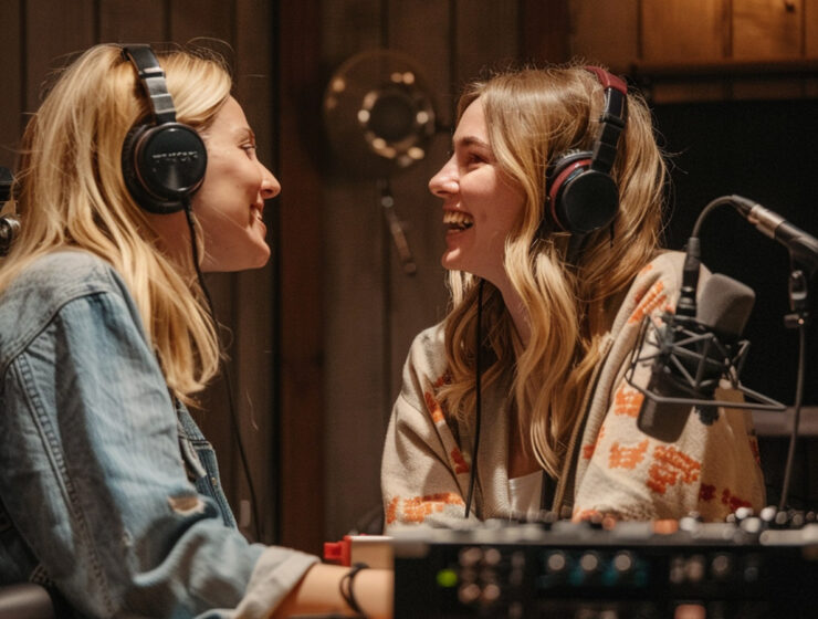 Women Recording the Untitled Podcast