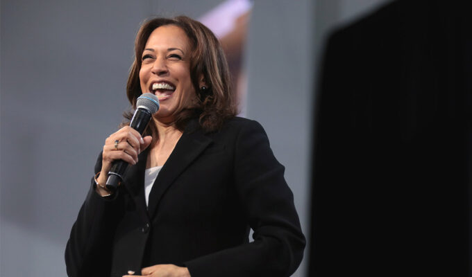 U.S. Senator Kamala Harris speaking with attendees at the 2019 National Forum on Wages and Working People hosted by the Center for the American Progress Action Fund and the SEIU at the Enclave in Las Vegas, Nevada.