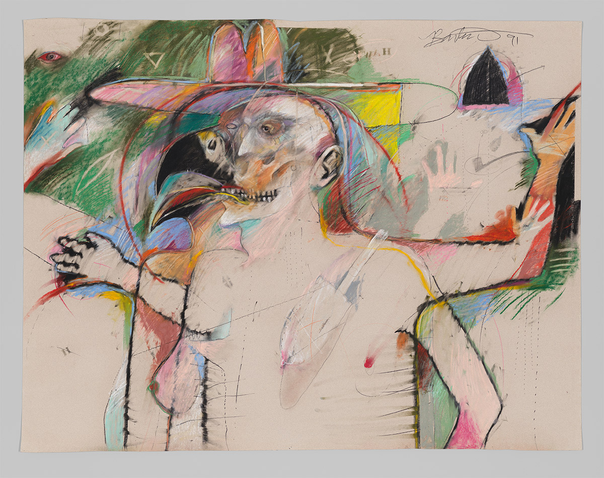 Rick Bartow, Autobiographical Hawk, 1991. Photo by Denis Y. Suspityen for the Whitney Museum.