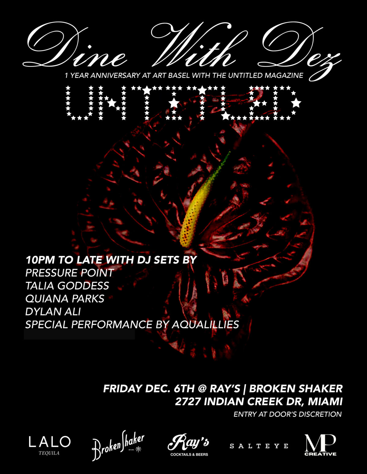 Dine with Dez x The Untitled Magazine Art Basel Miami 2024 invite