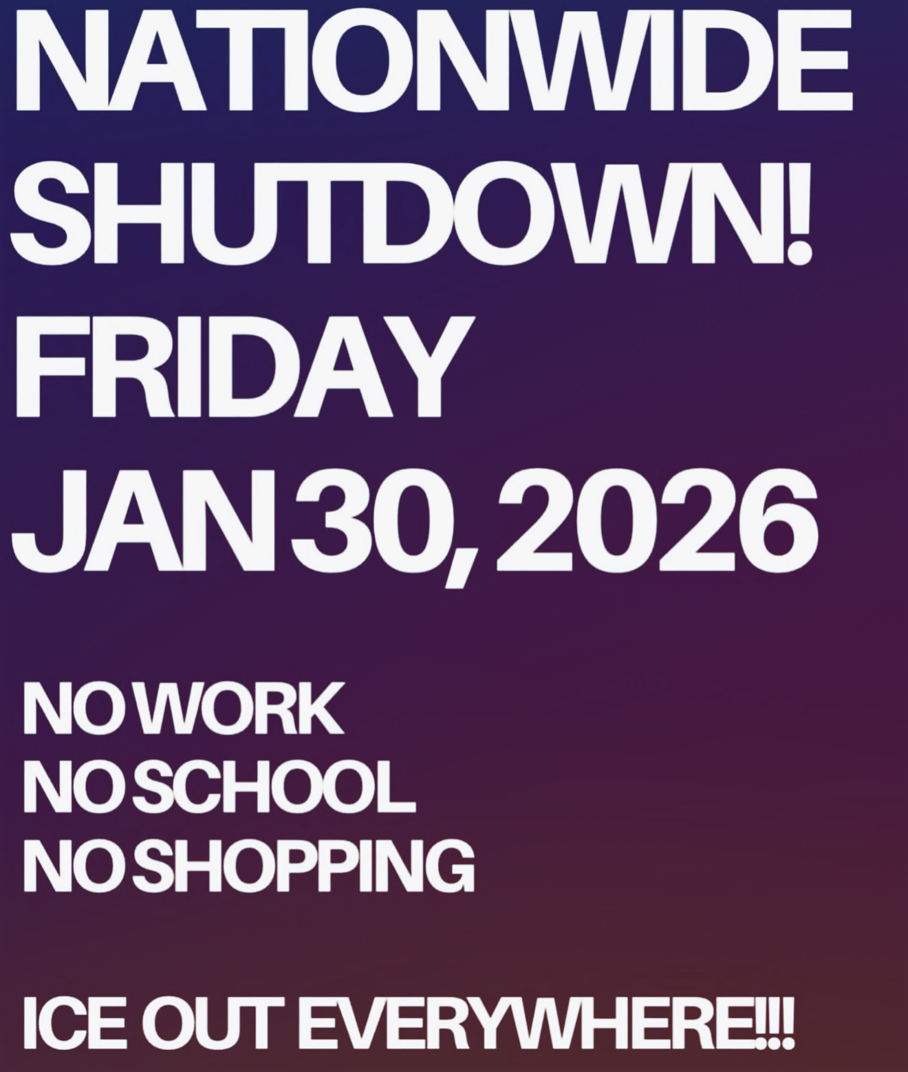 JAN 30TH SHUTDOWN PROTEST