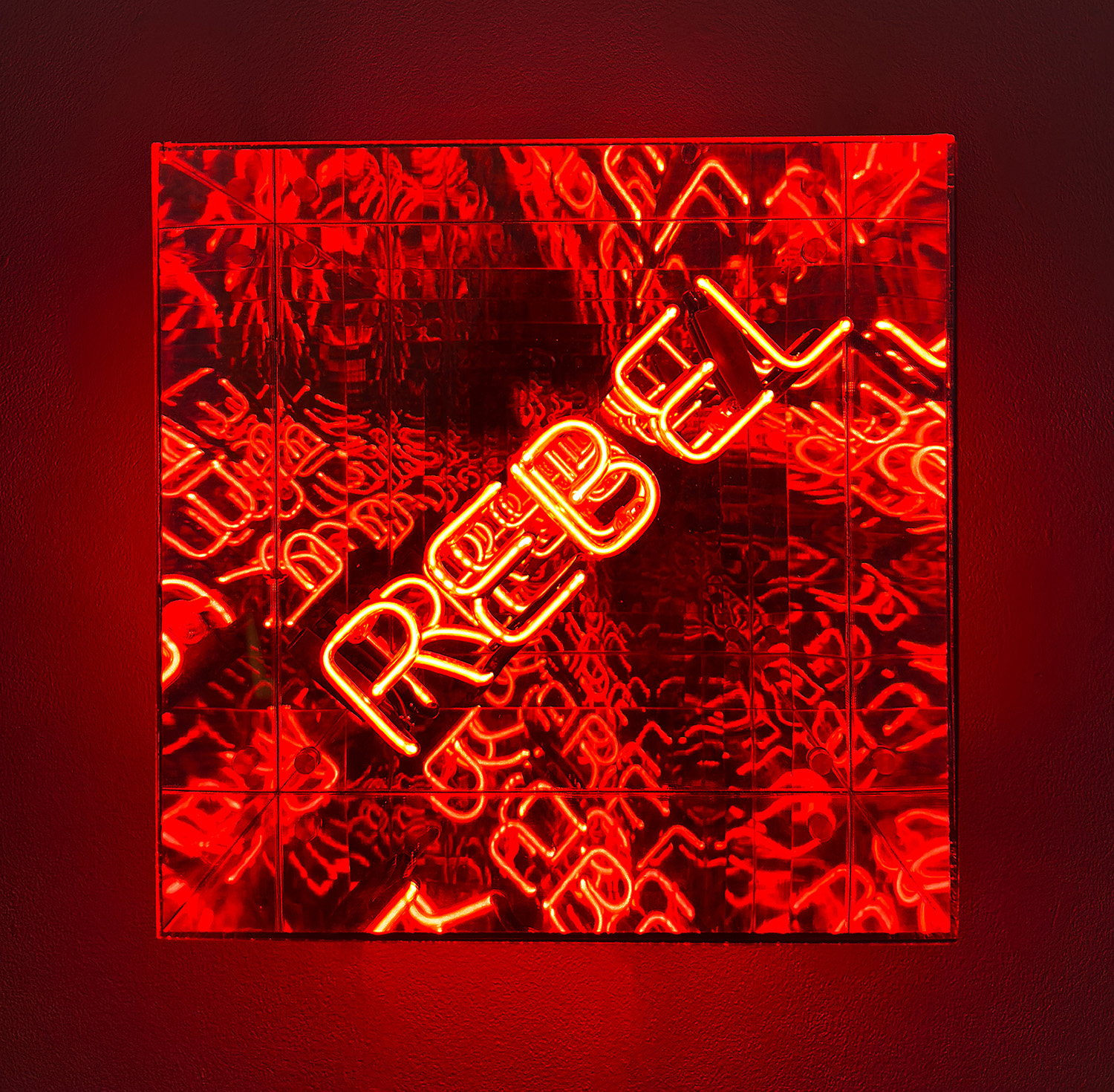 Indira Cesarine Pandora s Box REBEL 12x12x8 Neon plexiglass 2025 LR