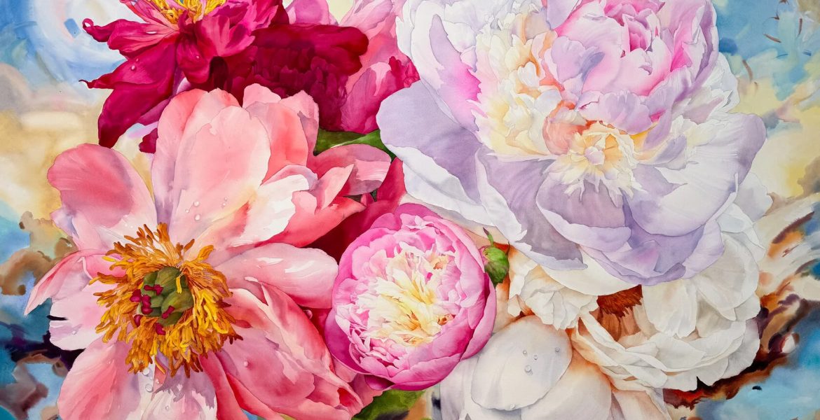 Janet Pulcho Blooming Symphony 50 x 67 in Watercolor paper 300g 100 Cotton TheUntitledSpace