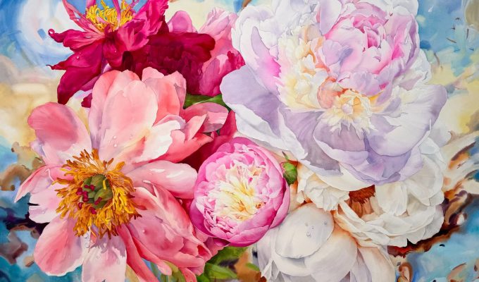 Janet Pulcho Blooming Symphony 50 x 67 in Watercolor paper 300g 100 Cotton TheUntitledSpace