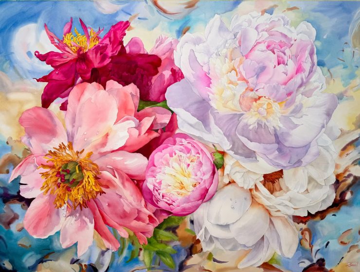 Janet Pulcho Blooming Symphony 50 x 67 in Watercolor paper 300g 100 Cotton TheUntitledSpace