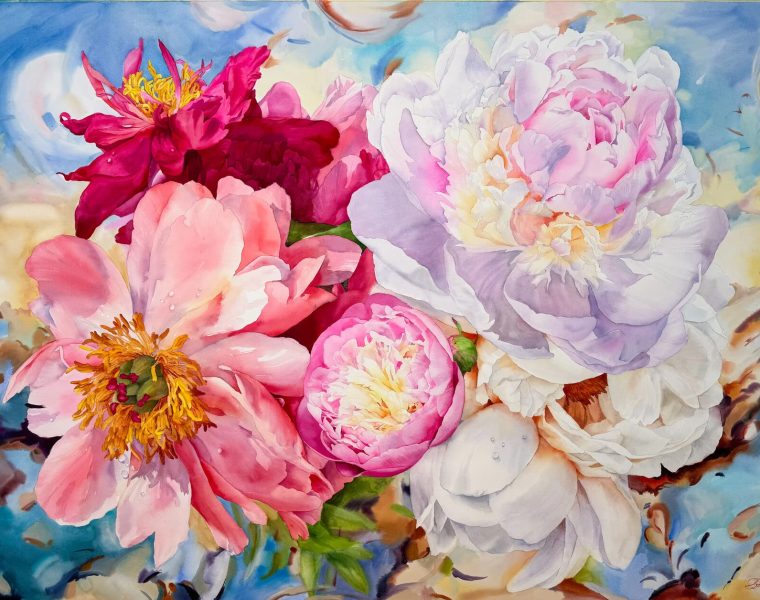 Janet Pulcho Blooming Symphony 50 x 67 in Watercolor paper 300g 100 Cotton TheUntitledSpace