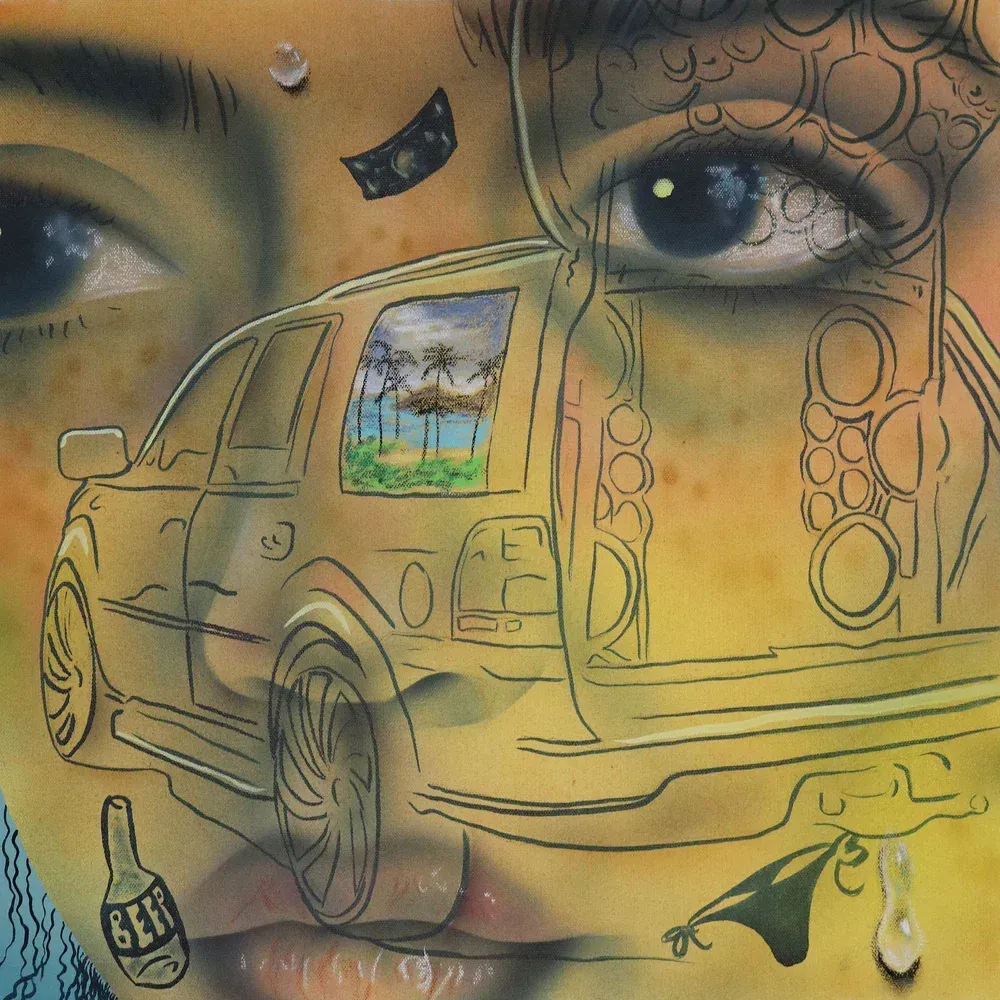 Larissa De Jesus Negron Absorbing Culture acrylic and soft pastel on canvas 20 x 20inches