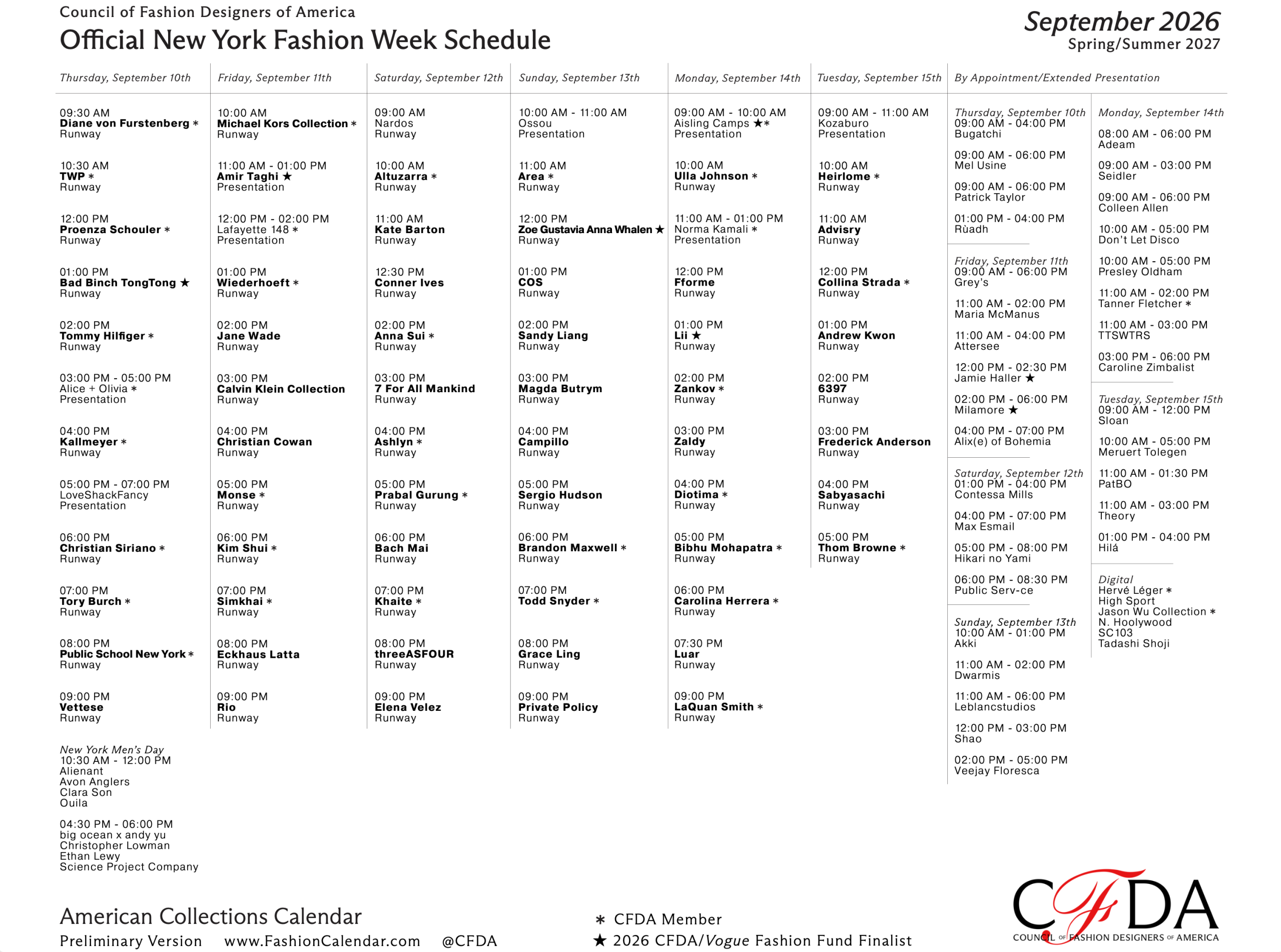 Official New York Fashion Week Schedule scaled