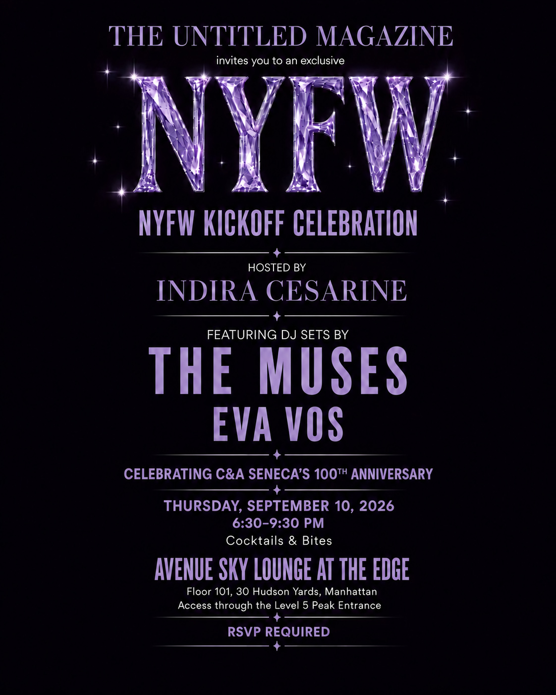 NYFW UNTITLED MAGAZINE AVENUE SKY LOUNGE 9 10 2026