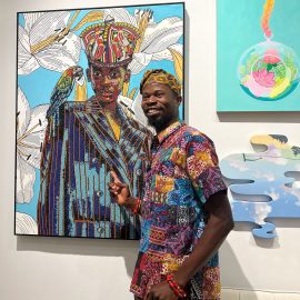 Sunday Olaniyi attends The "DREAM" Exhibition reception, The Untitled Space gallery, NYC, September 25, 2026