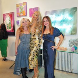 Indira Cesarine, Jo Gamel and Ekaterina Popova at The "DREAM" Exhibition reception, The Untitled Space gallery, NYC, September 25, 2026