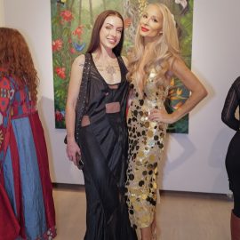 Indira Cesarine with Megan Soderstrom at The "DREAM" Exhibition reception, The Untitled Space gallery, NYC, September 25, 2026