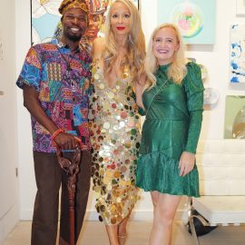 Indira Cesarine, Sunday Olaniyi, and Annika Connor attend The "DREAM" Exhibition reception, The Untitled Space gallery, NYC, September 25, 2026