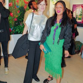 Oksana Berzinsh and guest attend The "DREAM" Exhibition reception, The Untitled Space gallery, NYC, September 25, 2026
