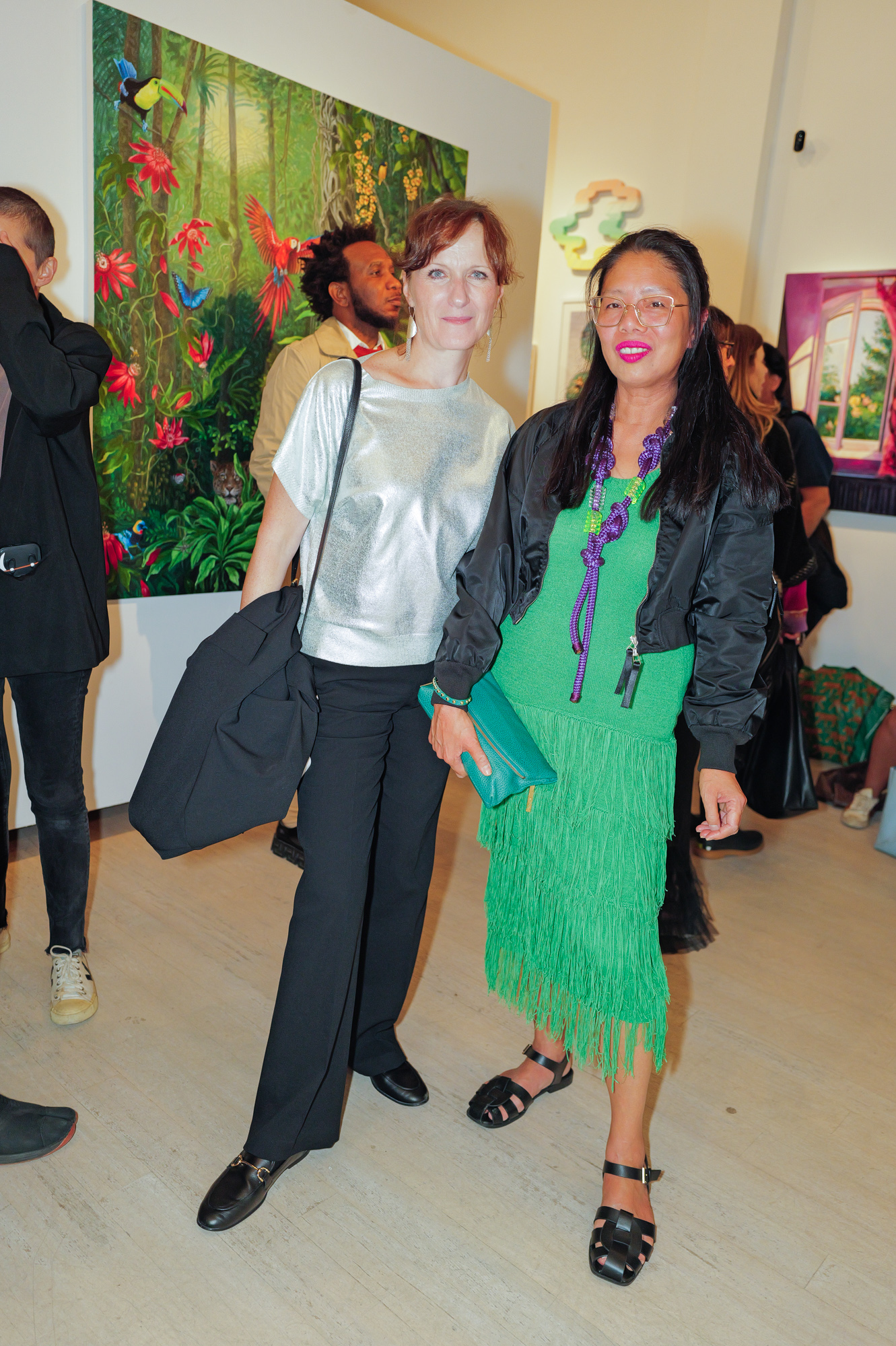 Oksana Berzinsh and guest attend The "DREAM" Exhibition reception, The Untitled Space gallery, NYC, September 25, 2026