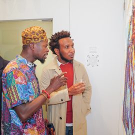 Sunday Olaniyi and guest attend The "DREAM" Exhibition reception, The Untitled Space gallery, NYC, September 25, 2026